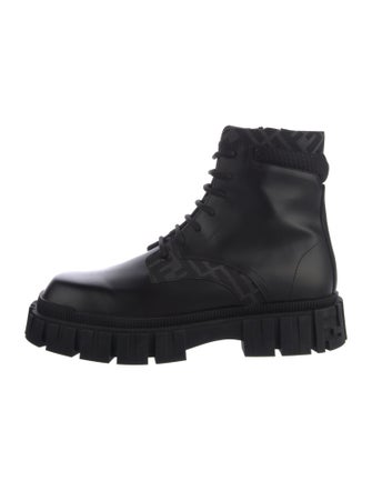 Fendi Leather Combat Boots