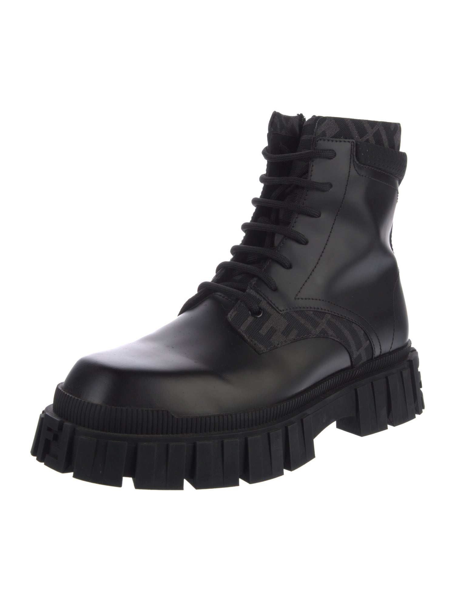 Fendi Leather Combat Boots