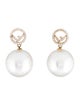 Fendi Faux Pearl & Crystal F is Fendi Drop Earrings