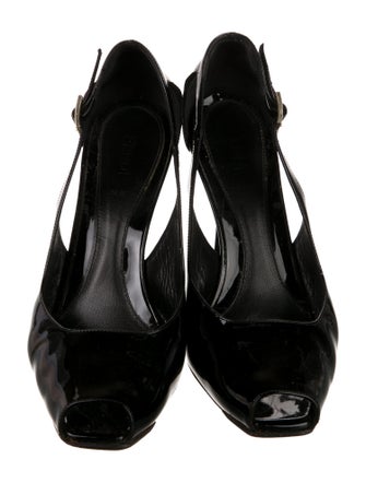 Fendi Patent Leather Slingback Pumps