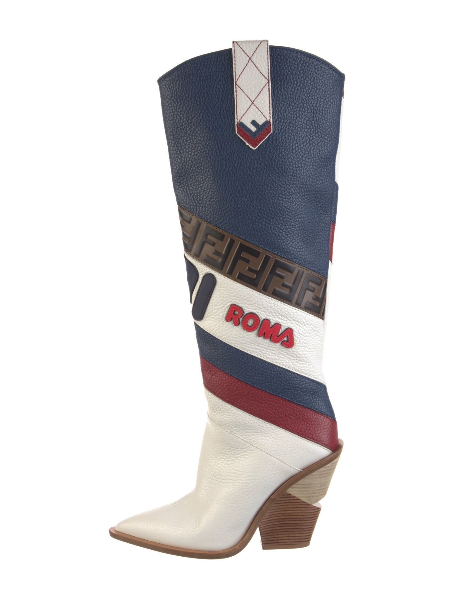 Fendi Leather Printed Sock Boots