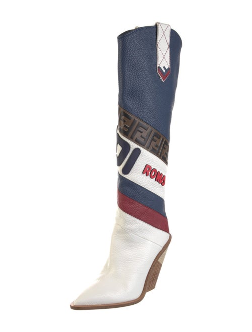 Fendi Leather Printed Sock Boots