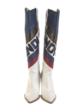 Fendi Leather Printed Sock Boots