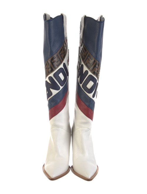 Fendi Leather Printed Sock Boots