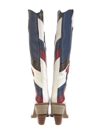 Fendi Leather Printed Sock Boots