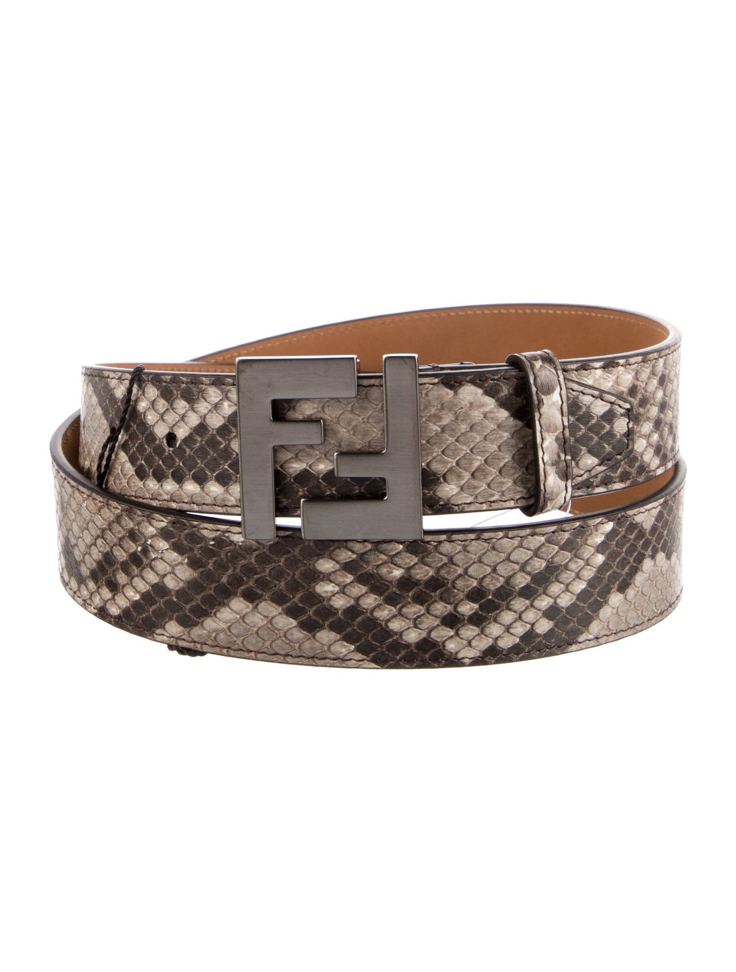 Fendi Embossed Leather Belt w/ Tags