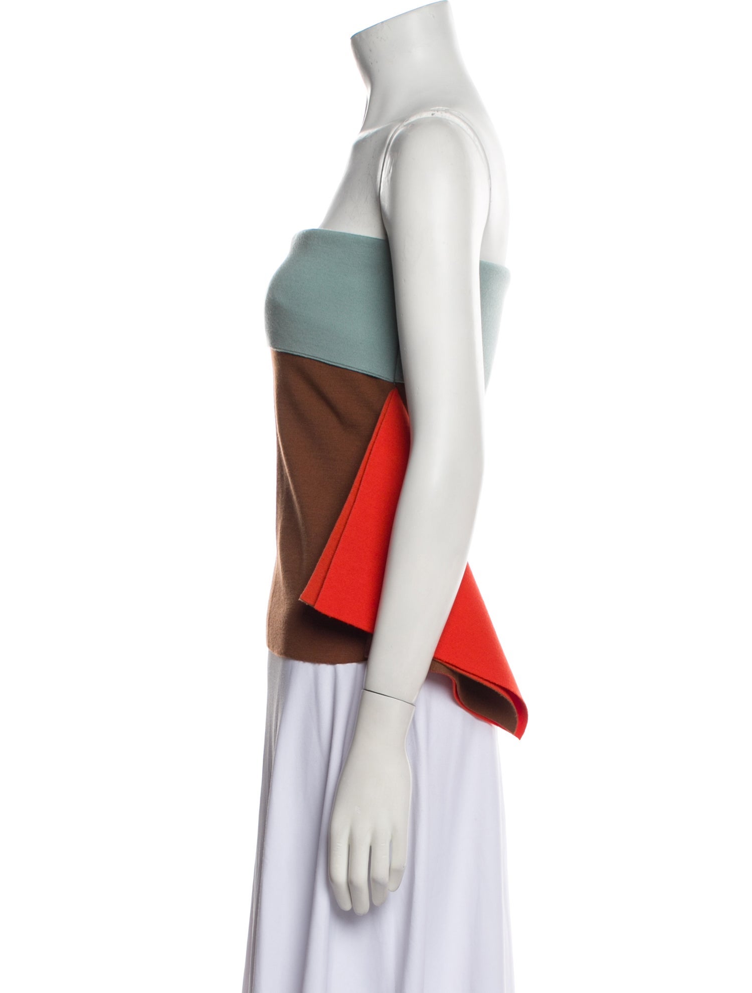 Fendi Wool Colorblock Pattern Top