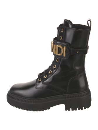 Fendi Patent Leather Combat Boots