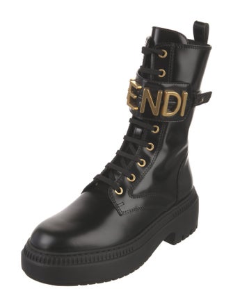 Fendi Patent Leather Combat Boots