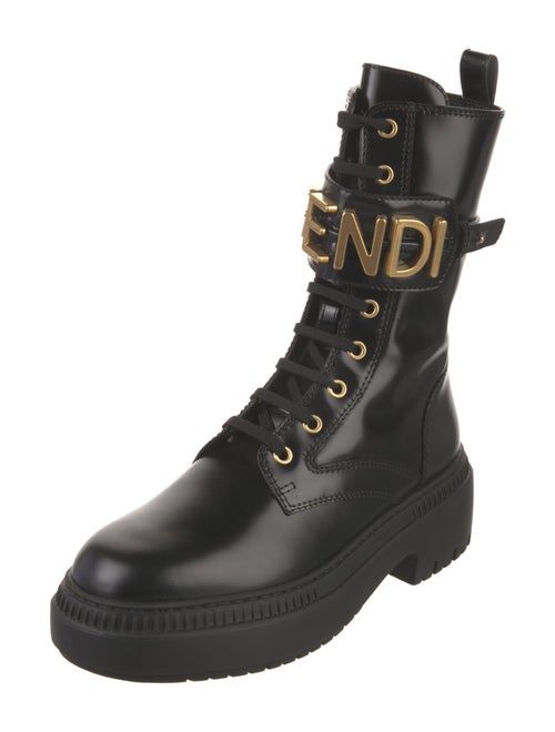 Fendi Patent Leather Combat Boots
