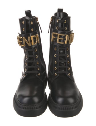 Fendi Patent Leather Combat Boots