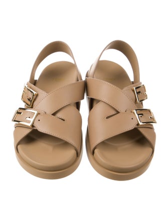 Fendi Leather Slingback Sandals
