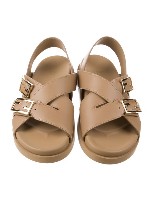 Fendi Leather Slingback Sandals