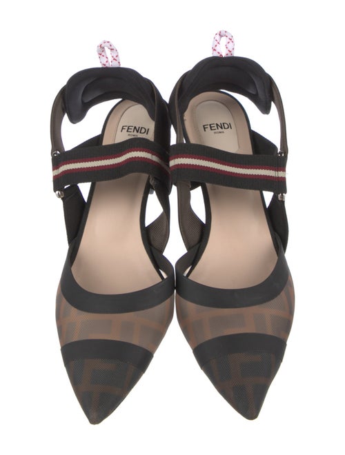 Fendi Zucca FF Logo Mesh Slingback Pumps
