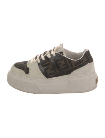 Fendi Zucca FF Logo Suede Sneakers