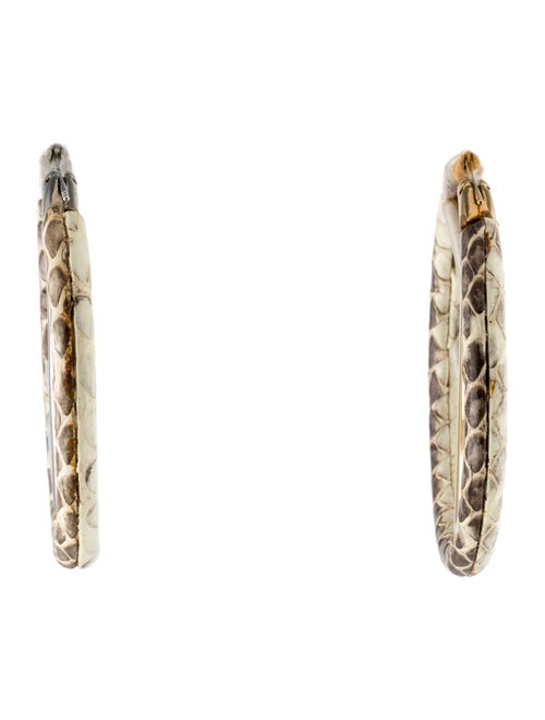 Fendi Snakeskin F Is For Fendi Hoop Earrings