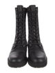 Fendi Zucca FF Logo Leather Combat Boots