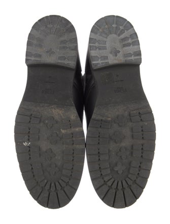 Fendi Zucca FF Logo Leather Combat Boots