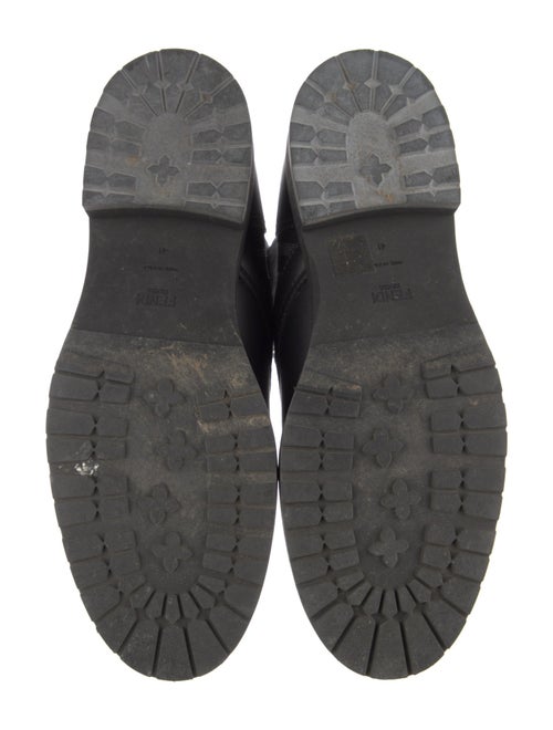 Fendi Zucca FF Logo Leather Combat Boots