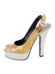 Fendi Patent Leather Slingback Pumps