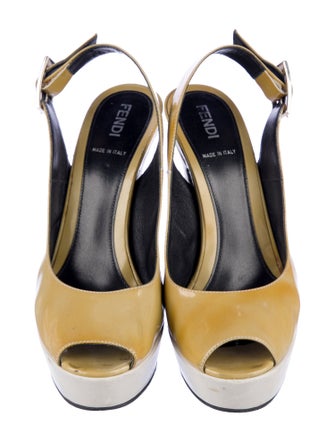 Fendi Patent Leather Slingback Pumps