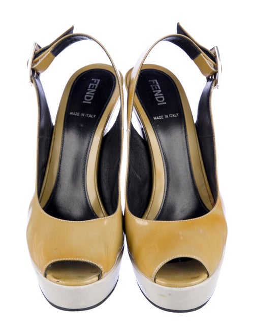 Fendi Patent Leather Slingback Pumps