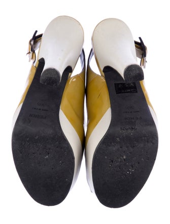 Fendi Patent Leather Slingback Pumps