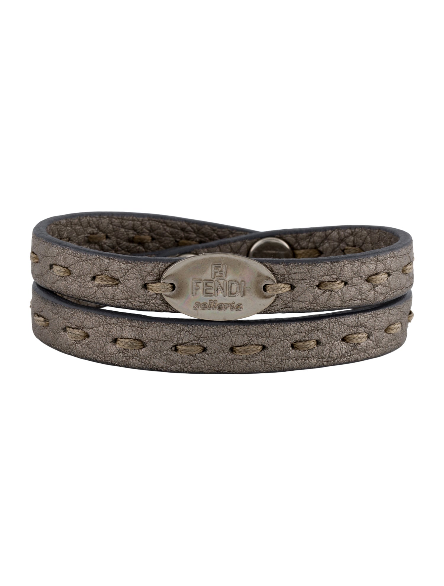 Fendi Leather Selleria Wrap Bracelet