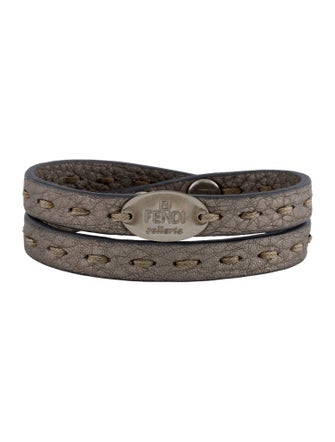 Fendi Leather Selleria Wrap Bracelet