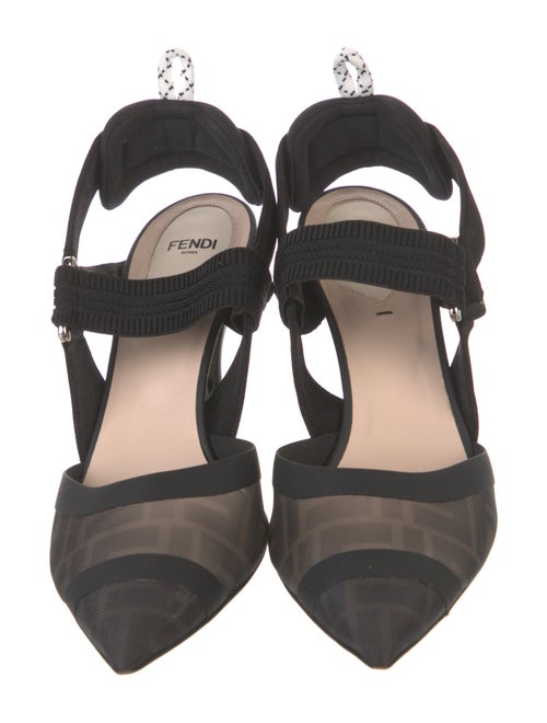 Fendi Zucca FF Logo Mesh D'Orsay Pumps