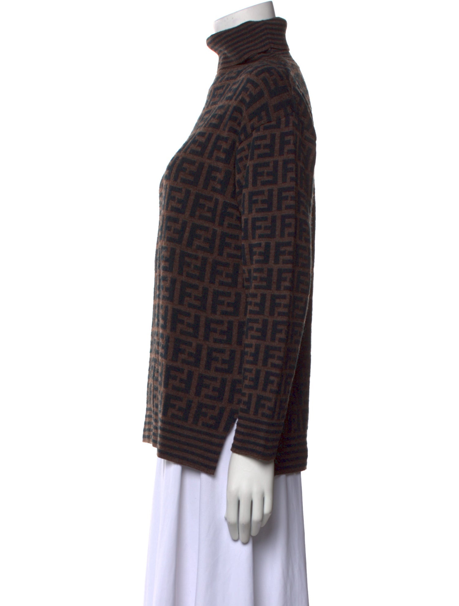Fendi Printed Turtleneck Sweater