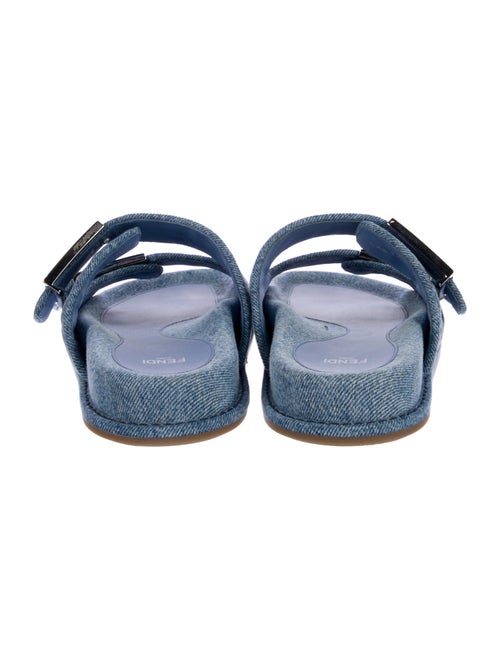 Fendi Zucca FF Logo Denim Slides