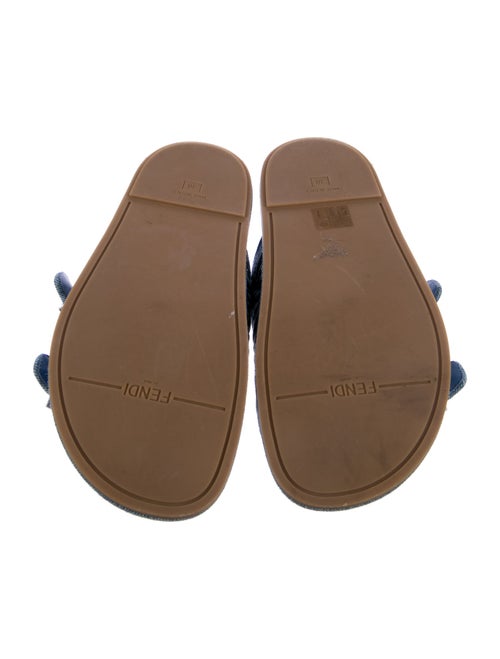 Fendi Zucca FF Logo Denim Slides