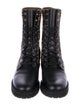 Fendi Zucca FF Logo Leather Combat Boots