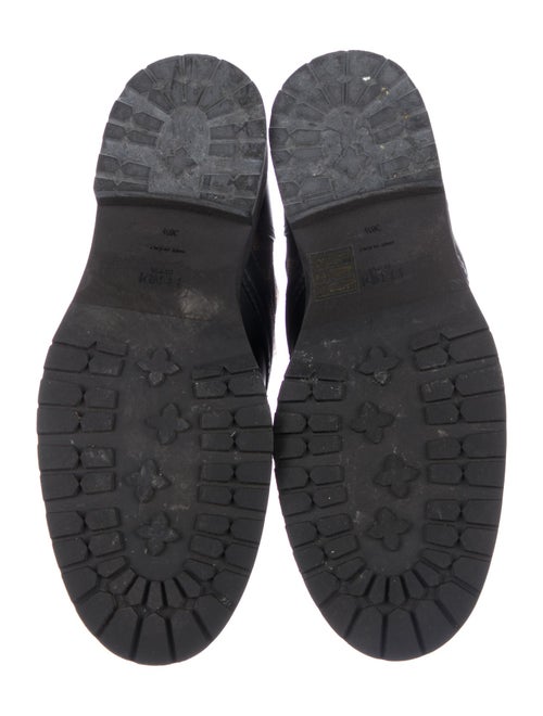 Fendi Zucca FF Logo Leather Combat Boots