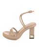 Fendi Zucca FF Logo Leather Sandals