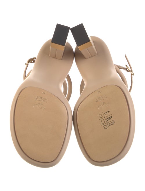 Fendi Zucca FF Logo Leather Sandals