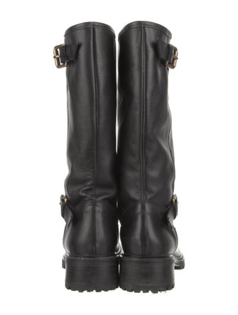 Fendi Leather Moto Boots