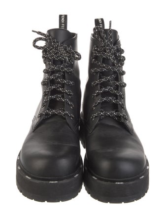 Fendi Leather Combat Boots