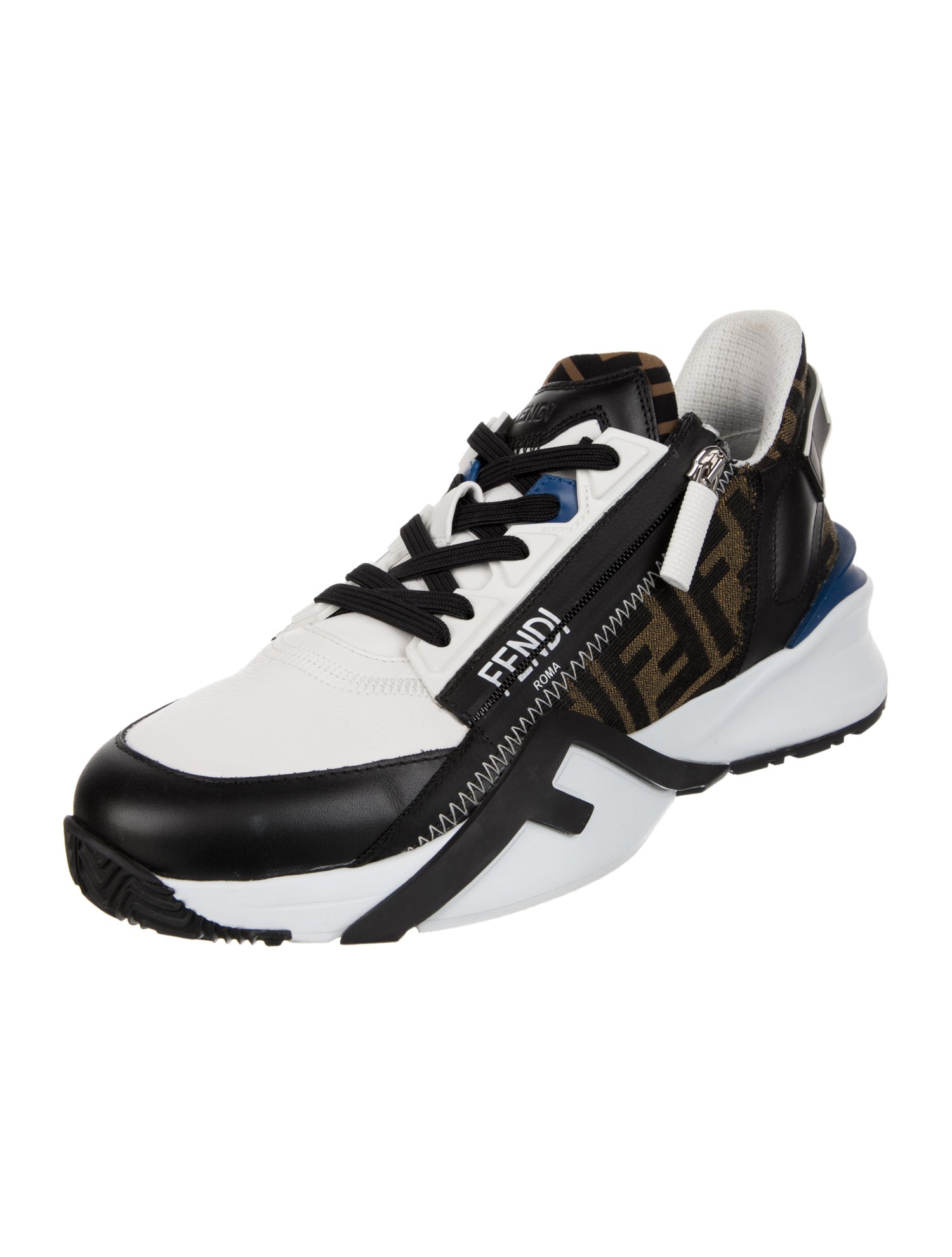 Fendi Zucca FF Logo Leather Sneakers