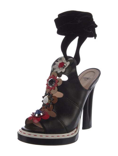 Fendi Leather Studded Accents Gladiator Sandals