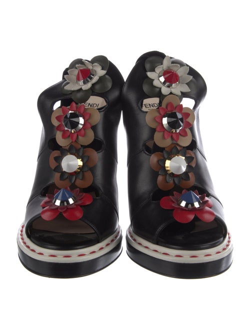 Fendi Leather Studded Accents Gladiator Sandals