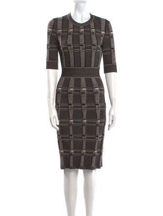 Fendi Plaid Print Knee-Length Dress