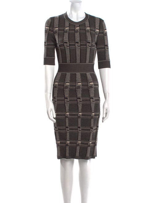 Fendi Plaid Print Knee-Length Dress