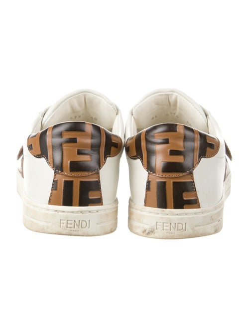 Fendi Pequin Pattern Leather Sneakers