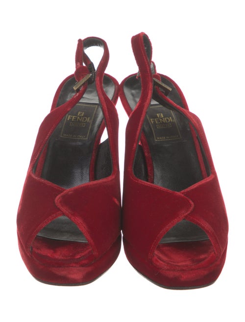 Fendi Velvet Slingback Pumps