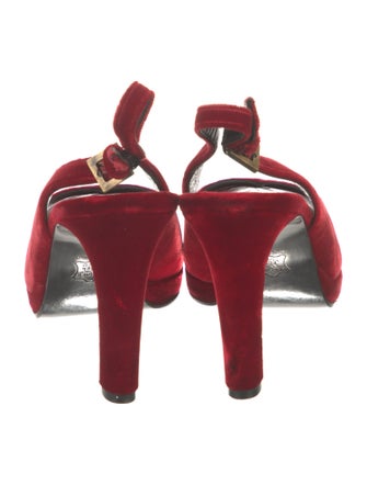 Fendi Velvet Slingback Pumps