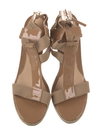 Fendi Patent Leather T-Strap Sandals