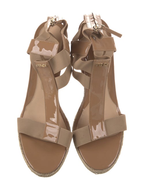 Fendi Patent Leather T-Strap Sandals