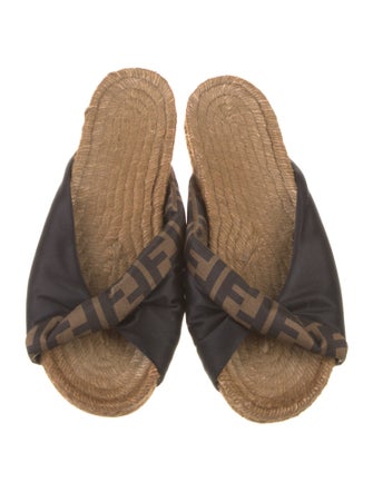 Fendi Zucca FF Logo Satin Slides